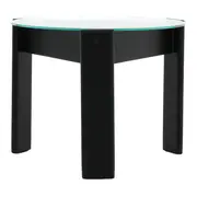 MESA LATERAL REDONDA 53 CM TRISKEL - EBANIZADO/INCOLOR - Foto 3