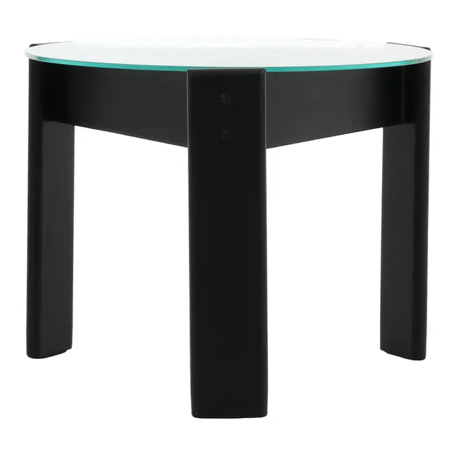 MESA LATERAL REDONDA 53 CM TRISKEL - EBANIZADO/INCOLOR - Foto 3