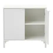 ARMÁRIO PARA ESCRITÓRIO BAIXO 2 PORTAS SLEEK - BRANCO/GRANILITE - Foto 4