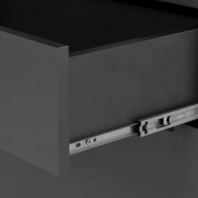 PANELEIRO 2 PORTAS/1 GAVETA 60 CM X 2,21 M SLEEK - GRAFITE/PRETO - Foto 11
