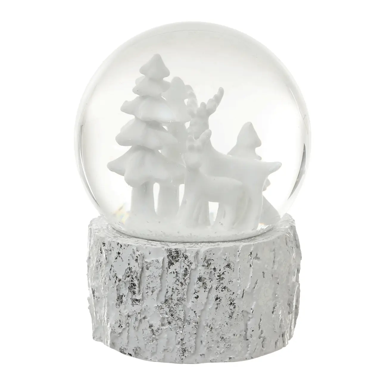 ADORNO GLOBO RENA 13 CM VILAREJO NOEL - BRANCO/INCOLOR - Foto 1
