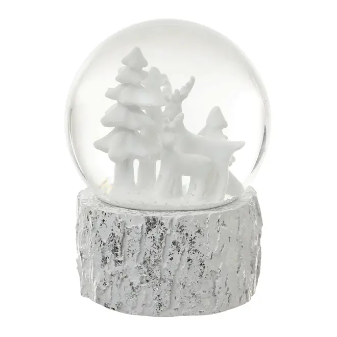 ADORNO GLOBO RENA 13 CM VILAREJO NOEL - BRANCO/INCOLOR - Foto 1
