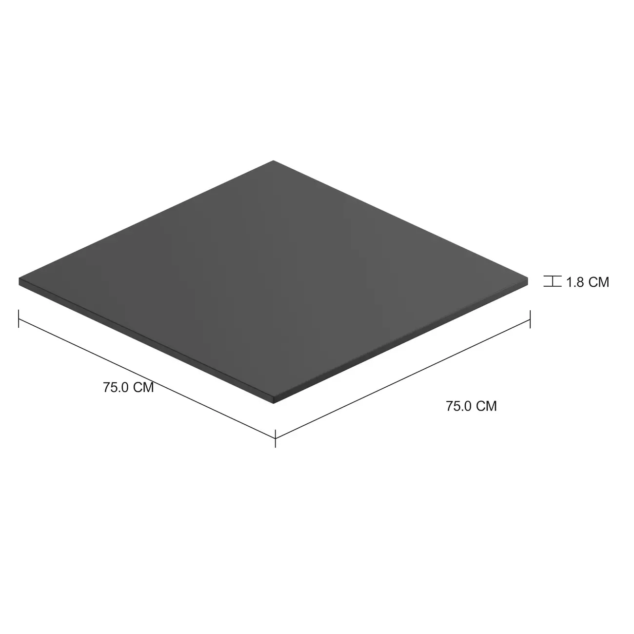 TAMPO DE MESA MADEIRA 75 CM X 75 CM METRIC - PRETO - Foto 32