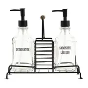 PORTA-SABONETE LÍQUIDO/DETERGENTE GRADIL - PRETO/ACÁCIA - Foto 1