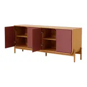 BUFFET 4 PORTAS 1,87 M X 45 CM ANTÚRIO - MACCHIATO/RODONITA - Foto 5