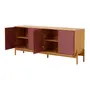 BUFFET 4 PORTAS 1,87 M X 45 CM ANTÚRIO - MACCHIATO/RODONITA - Foto 5