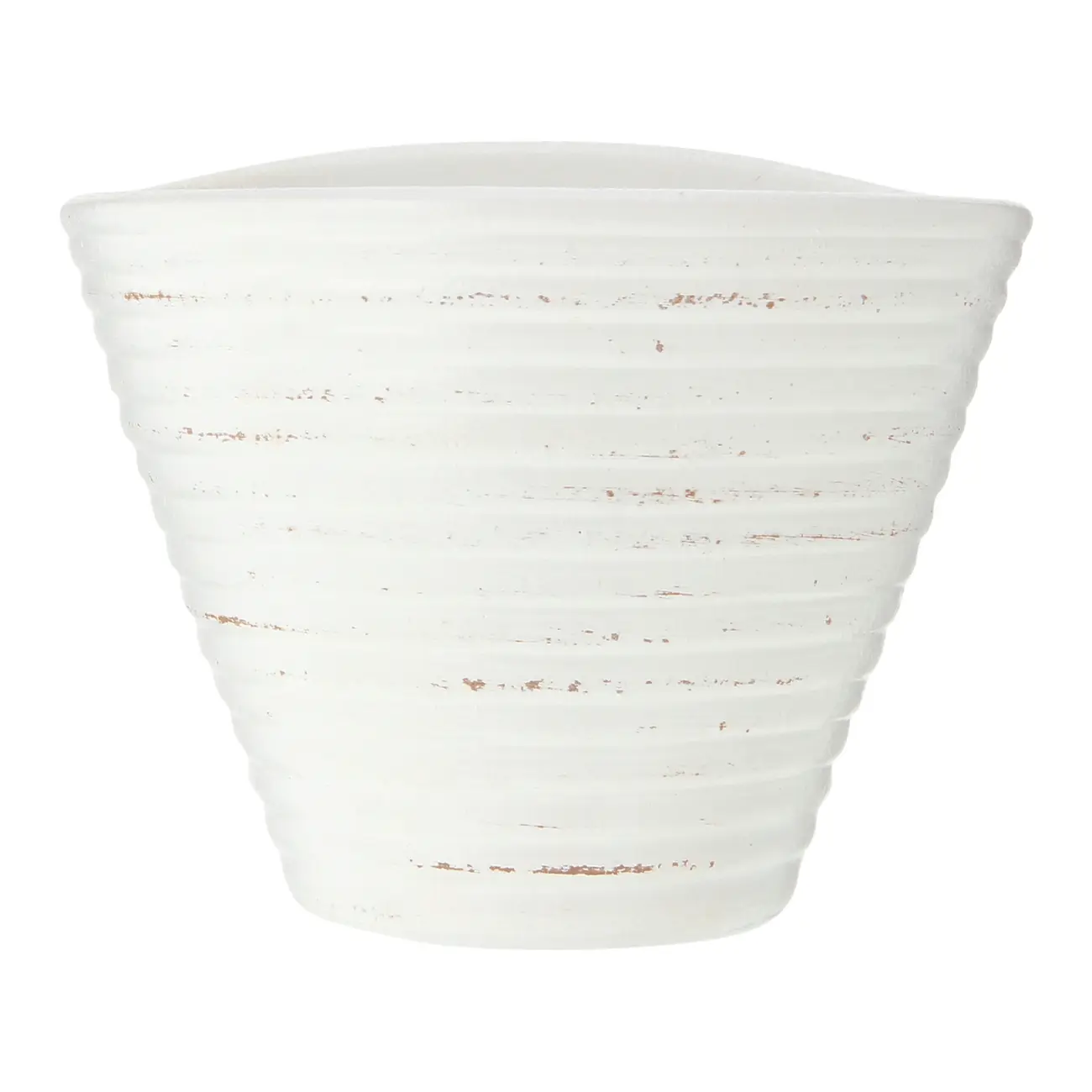 CACHEPÔ PAREDE 11 CM ONDULLE - BRANCO/ PATINA PROVENÇAL - Foto 3