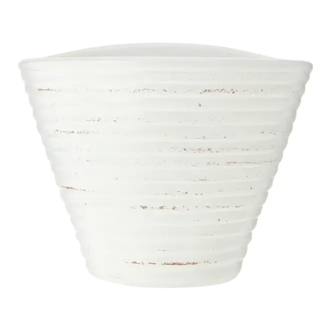 CACHEPÔ PAREDE 11 CM ONDULLE - BRANCO/ PATINA PROVENÇAL - Foto 3