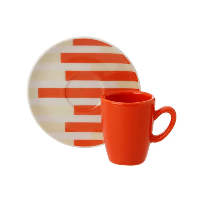XÍCARA CAFÉ STRIPES FUSION - LARANJA LED/ LIMÃO SICILIANO - Foto 1