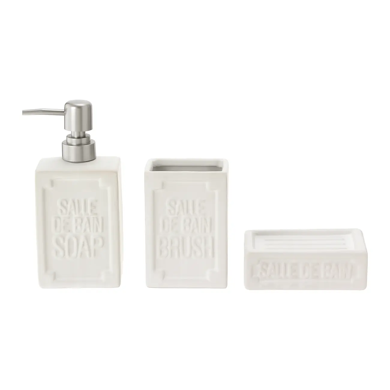 KIT PARA BANCADA 3 PEÇAS SALLE DE BAIN - BRANCO/CROMADO - Foto 2