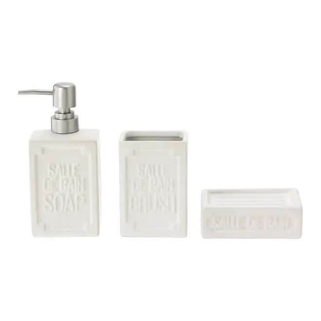 KIT PARA BANCADA 3 PEÇAS SALLE DE BAIN - BRANCO/CROMADO - Foto 2