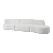 SOFÁ 4 LUGARES ESTENDIDO ESQUERDO ÔNDULO - BOUCLÉ BRANCO - Foto 2