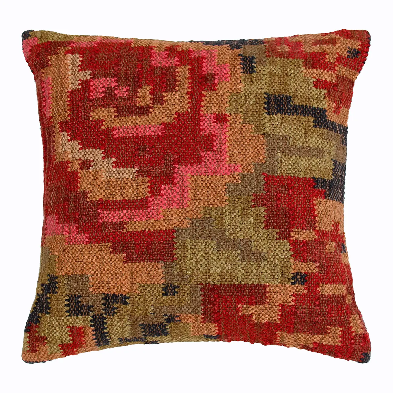 ALMOFADA 50 CM X 50 CM VERSO - VERMELHO HINDU/LODEN GREEN - Foto 1
