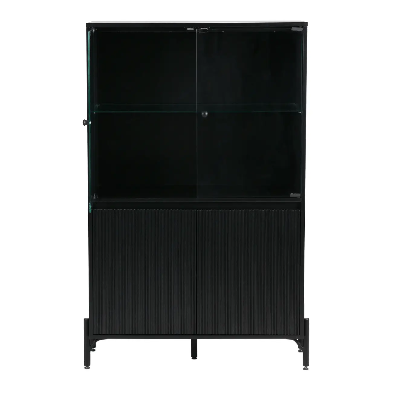 CRISTALEIRA 4 PORTAS 90X139 RIBS - PRETO/INCOLOR - Foto 2