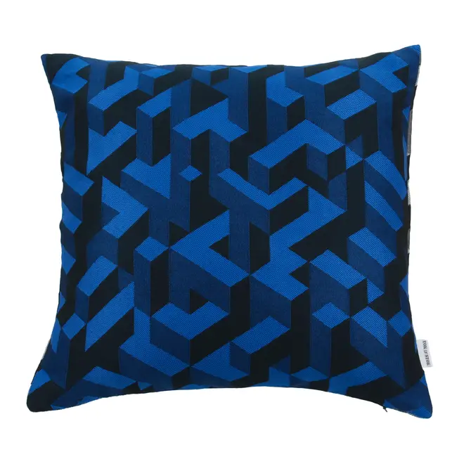 CAPA PARA ALMOFADA 45 CM X 45 CM MAZE - KONKRET/AZUL COBALTO - Foto 2