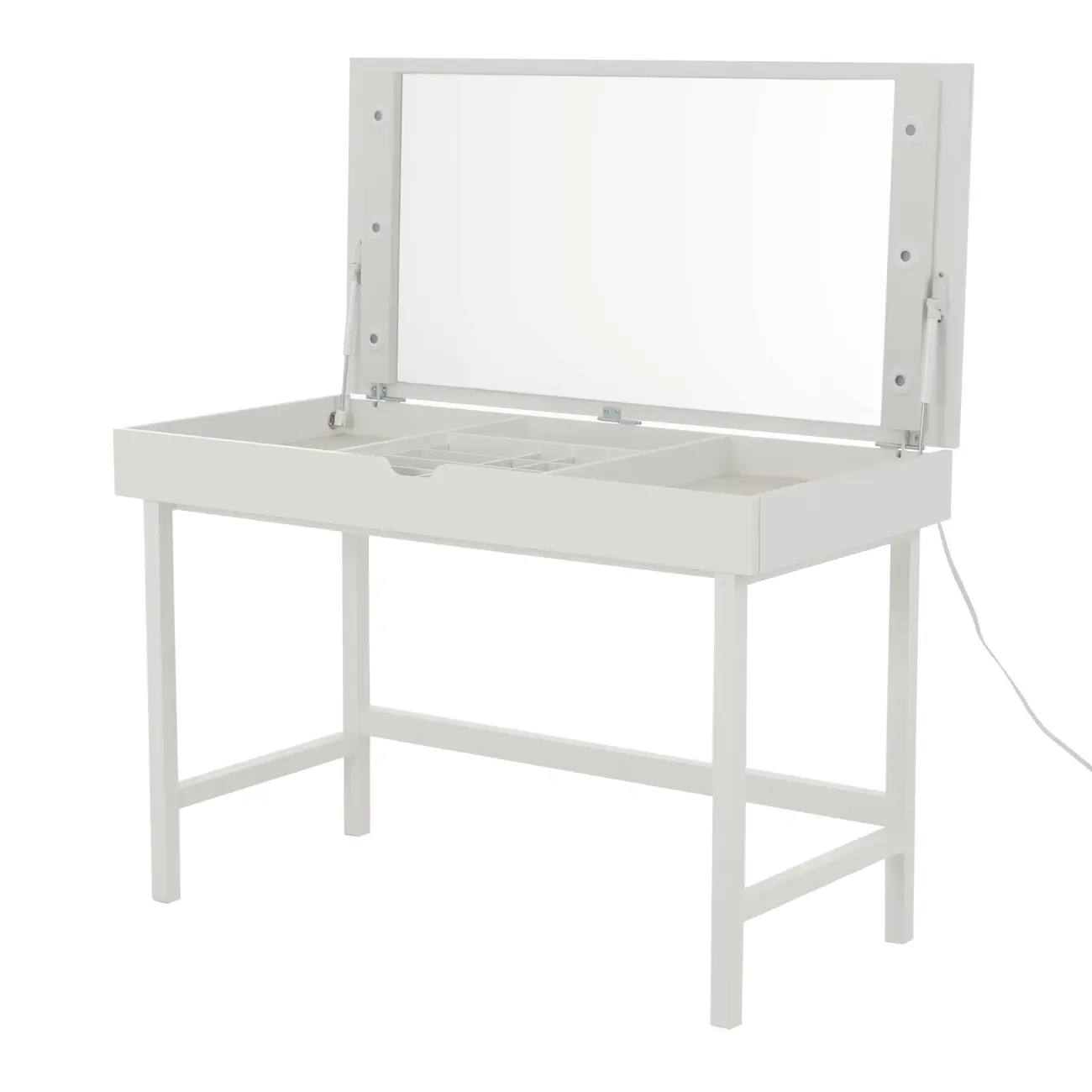 PENTEADEIRA COM ESPELHO 1,13 M X 55 CM REVEAL - BRANCO/PRATA - Foto 4