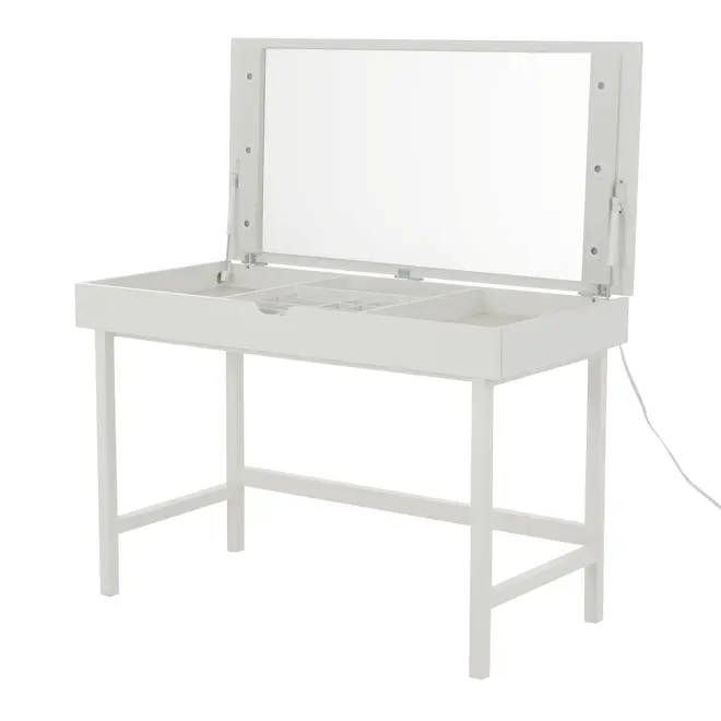 PENTEADEIRA COM ESPELHO 1,13 M X 55 CM REVEAL - BRANCO/PRATA - Foto 4