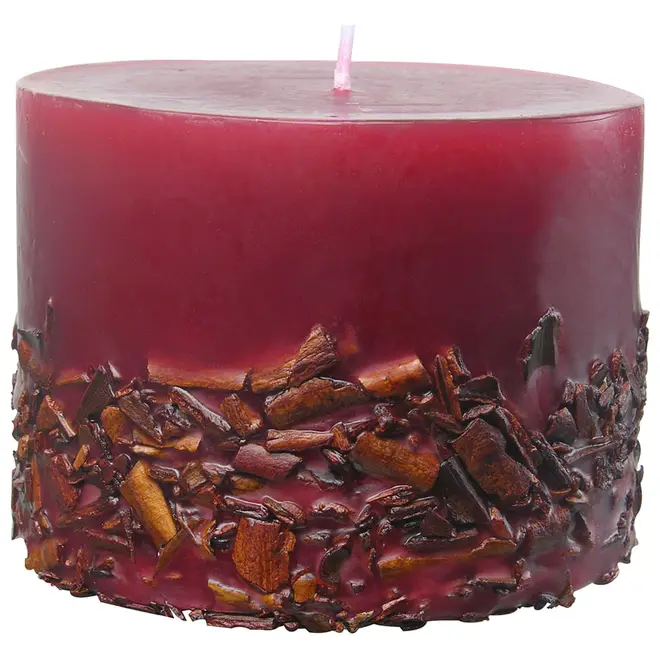 VELA PILAR PERFUMADA CANELA BONNIEUX - VERMELHO HINDU/FIBRA CASTANHA - Foto 2
