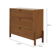 CÔMODA 3 GAVETAS 1,02 M X 42 CM PAMPA - NOZES/OURO VELHO - Foto 14