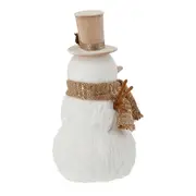 ADORNO BONECO NEVE 29 CM VILAREJO NOEL - BRANCO/NATURAL - Foto 4