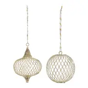 KIT COM 2 PINGENTES BOLA LUMI NATAL ASTRAL - OURO - Foto 1