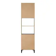 PANELEIRO 2 PORTAS/1 GAVETA 60 CM X 2,21 M SLEEK - GRAFITE/PRETO - Foto 8