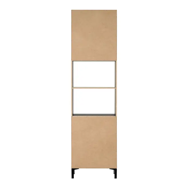 PANELEIRO 2 PORTAS/1 GAVETA 60 CM X 2,21 M SLEEK - GRAFITE/PRETO - Foto 8