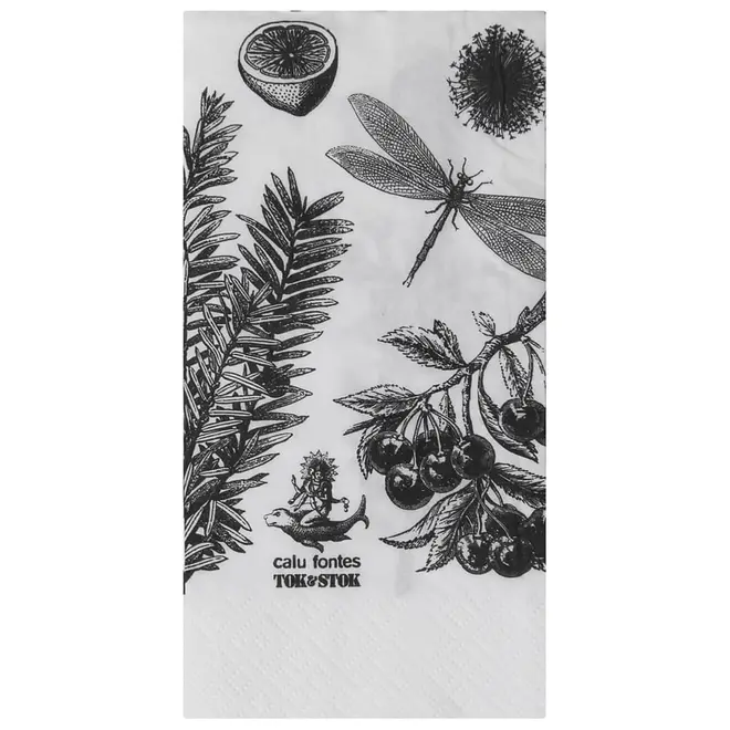 GUARDANAPO 39 CM X 39 CM PACOTE COM 20 PEÇAS NATUREZA - BRANCO/PRETO - Foto 1
