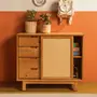 CÔMODA 4 GAVETAS/1 PORTA DE CORRER COM PALHINHA 90 CM X 40 CM PALHANDI - AMÊNDOA/NATURAL - Foto 12