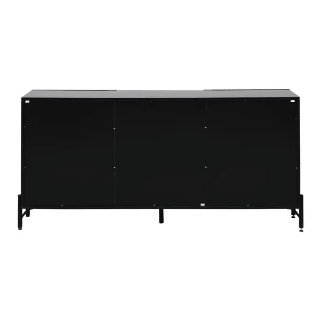 BUFFET 3 PORTAS 1,65 M X 40 CM RIBS - PRETO/PRETO - Foto 9