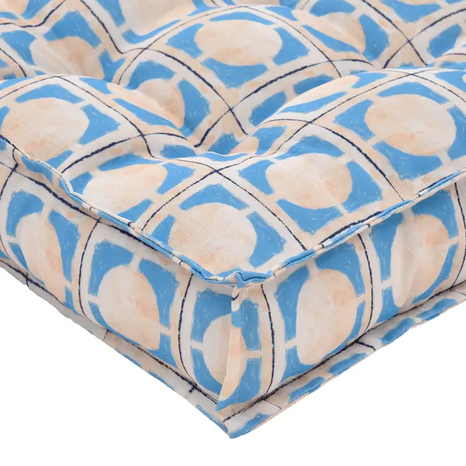 FUTON 40 CM X 40 CM SAUDADE TROPICAL AZULEJOS - AZUL HISTÓRICO/MULTICOR - Foto 2