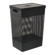 CESTO PARA ROUPAS GRID - PRETO - Foto 1