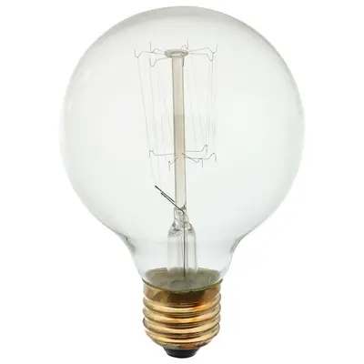 LÂMPADA FILAMENTO DE CARBONO DIMERIZÁVEL G80 40W E27 127V LUZ AMARELA TASCHIBRA