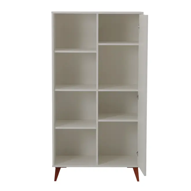 ARMÁRIO PARA ESCRITÓRIO ALTO 1 PORTA LIN - BRANCO/NOZES - Foto 3