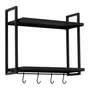 PRATELEIRA DUPLA COM GANCHOS 45 CM X 53 CM X 22 CM TIER - PRETO - Foto 4