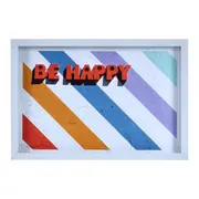 QUADRO 35 CM X 24 CM BE HAPPY - FLANDRES/CORES CALEIDOCOLOR - Foto 1