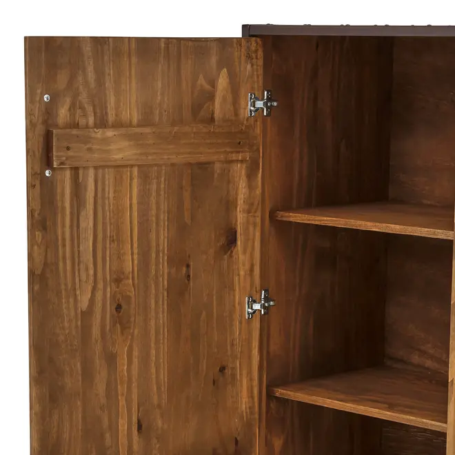 BUFFET 2 PORTAS 1,05 M X 42 CM STEAM TRUNK - ENCERADO CASTANHO/CASTANHO - Foto 9