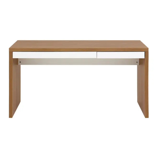 MESA COM 2 GAVETAS 1,50 M X 80 CM BOSS - OAK TAMMI/BRANCO - Foto 1