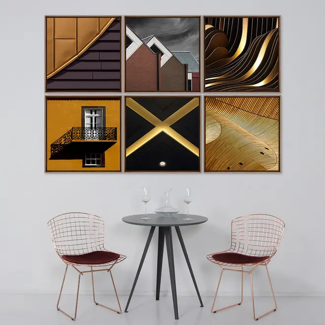 QUADRO GOLD III 60 CM X 60 CM - MULTICOR/COBRE - Foto 2