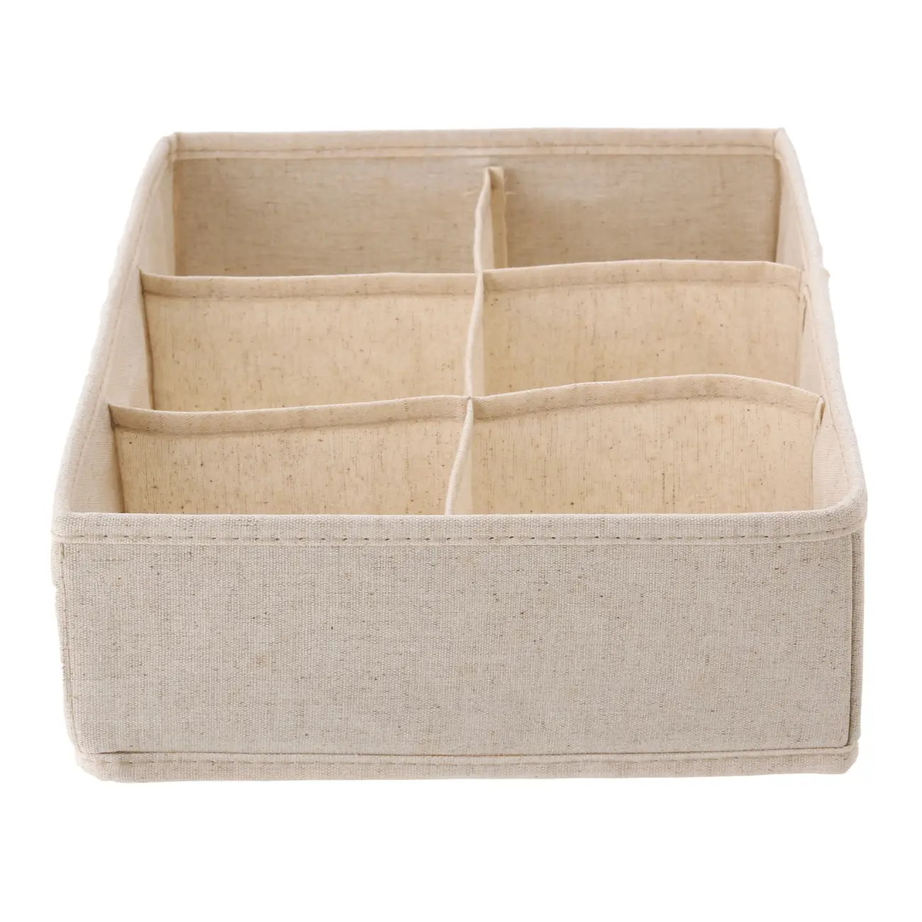 CESTO ORGANIZADOR DOBRÁVEL COM 6 DIVISÓRIAS QUADRADAS COTTON LINNEN - NATURAL - Foto 3
