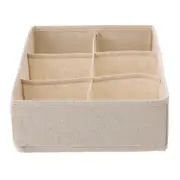 CESTO ORGANIZADOR DOBRÁVEL COM 6 DIVISÓRIAS QUADRADAS COTTON LINNEN - NATURAL - Foto 3