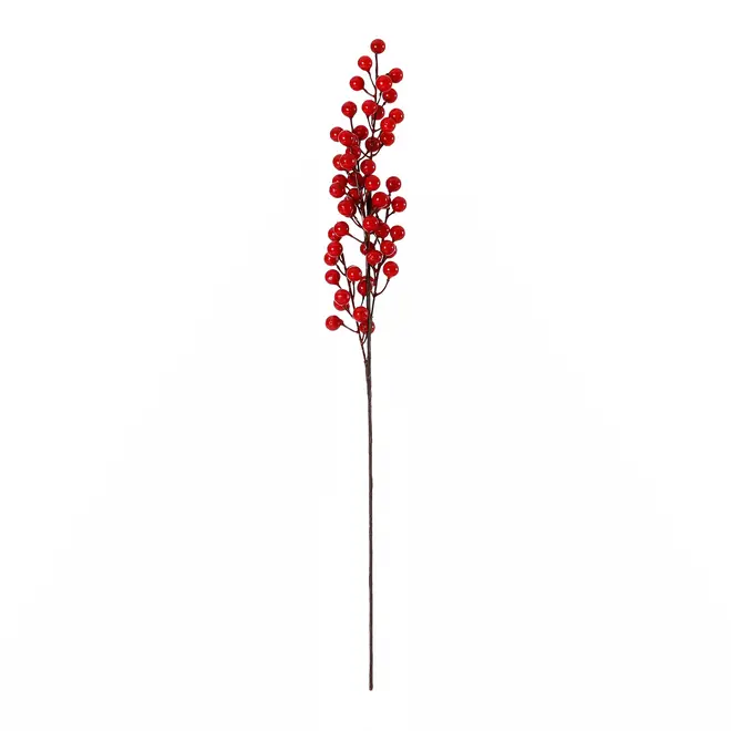 GALHO DECORATIVO PICK FRUTAS VERMELHAS 60 CM SANTA ROCKS - VERMELHO/MUSGO - Foto 1
