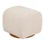 POLTRONA GIRATÓRIA COM PUFF MANU - NATURAL/AMÊNDOA - Foto 5