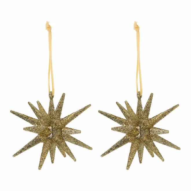 PINGENTE ESTRELA 11 CM FINE FESTIVITY C/2 - OURO - Foto 1