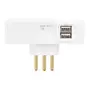ADAPTADOR COM 2 SAÍDAS/2 PLUGUES/FIO TERRA E SAÍDAS USB CONNECT - BRANCO - Foto 4