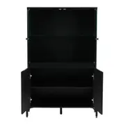 CRISTALEIRA 4 PORTAS 90X139 RIBS - PRETO/INCOLOR - Foto 6