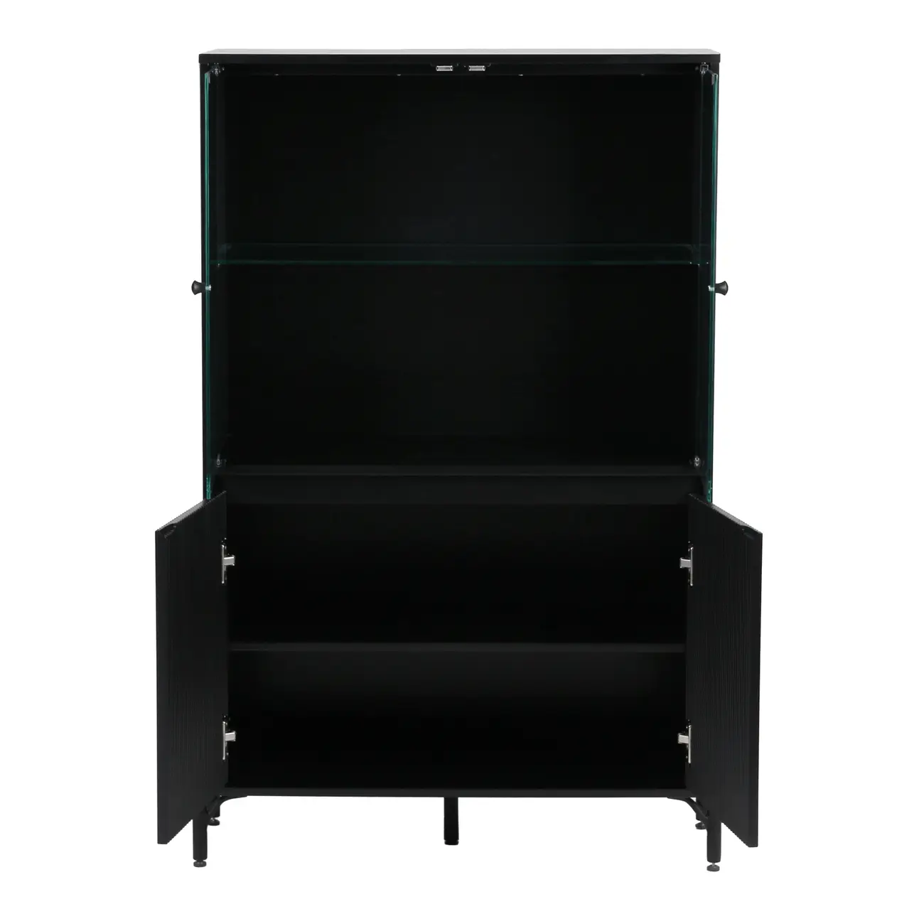 CRISTALEIRA 4 PORTAS 90X139 RIBS - PRETO/INCOLOR - Foto 6