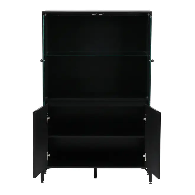 CRISTALEIRA 4 PORTAS 90X139 RIBS - PRETO/INCOLOR - Foto 6