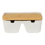 SALEIRO COM TAMPA DUPLO AREIAL - BRANCO/BAMBU - Foto 1