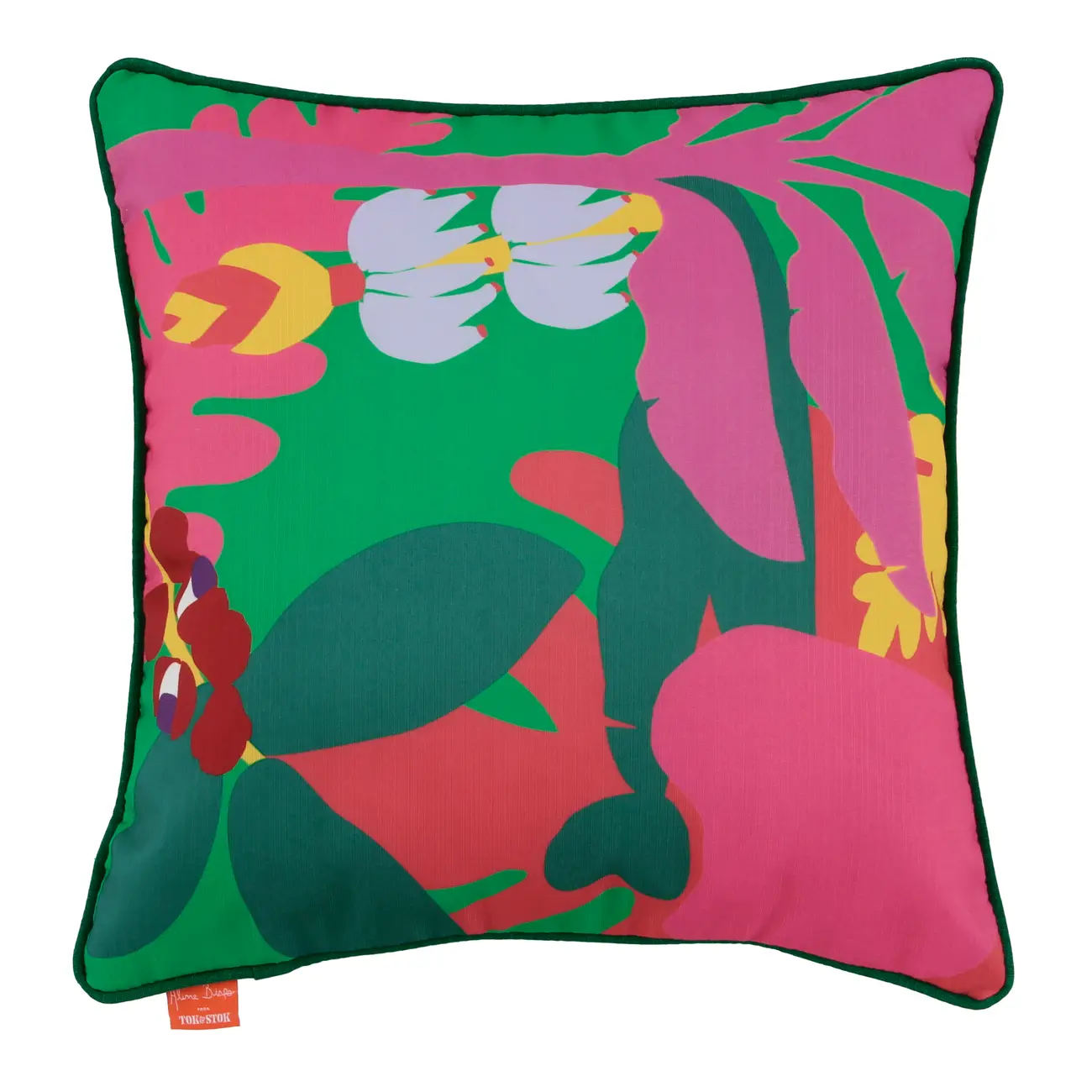ALMOFADA 43 CM X 43 CM CAMINHOS DO SOL FLORA - VERDE/MULTICOR - Foto 1